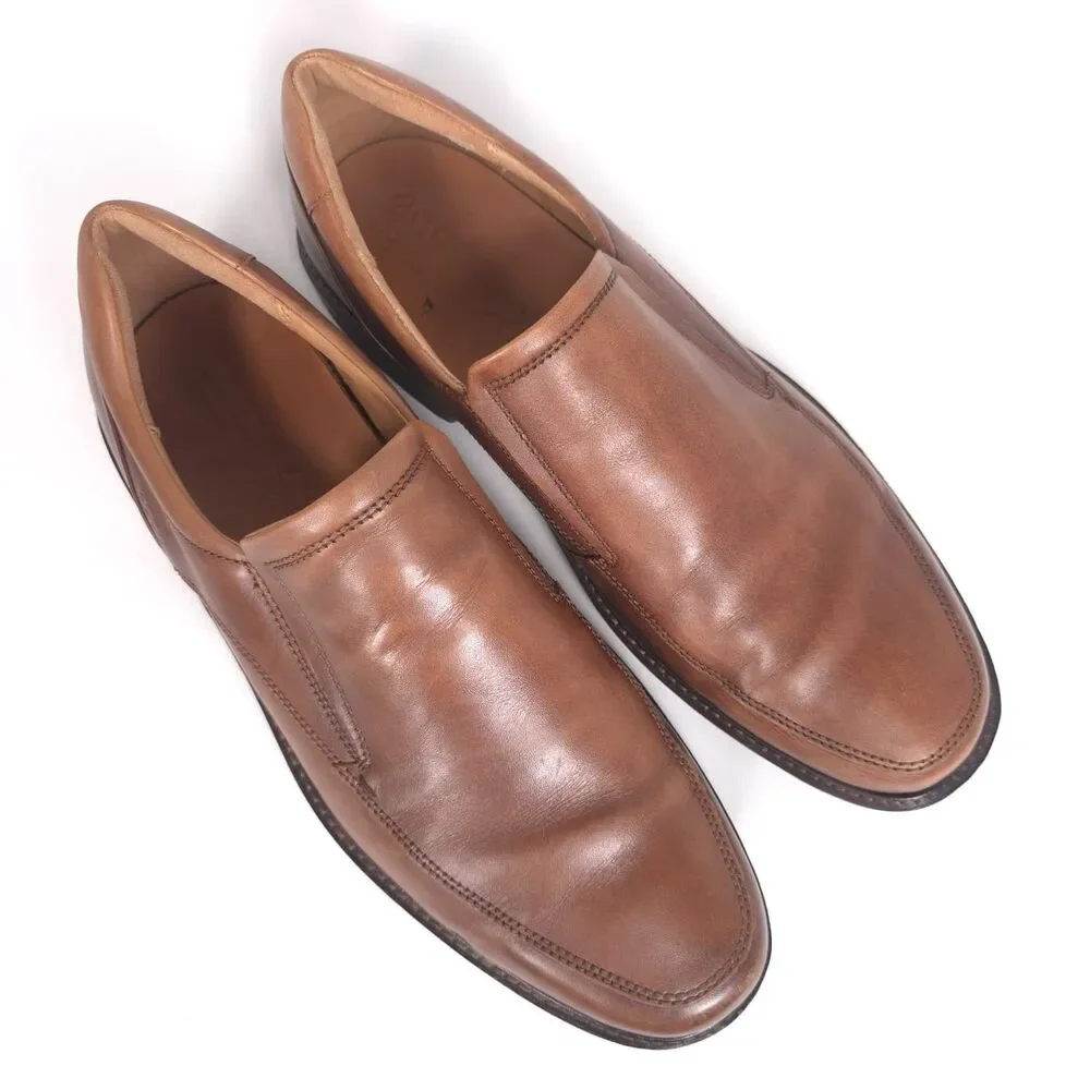 ECCO Mens Shoes‎ Casual Comfort Leather Slip on 12 Loafers Brown EXTRAWIDTH